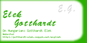 elek gotthardt business card